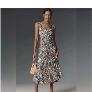 Maeve Multicolor Floral Midi Dress